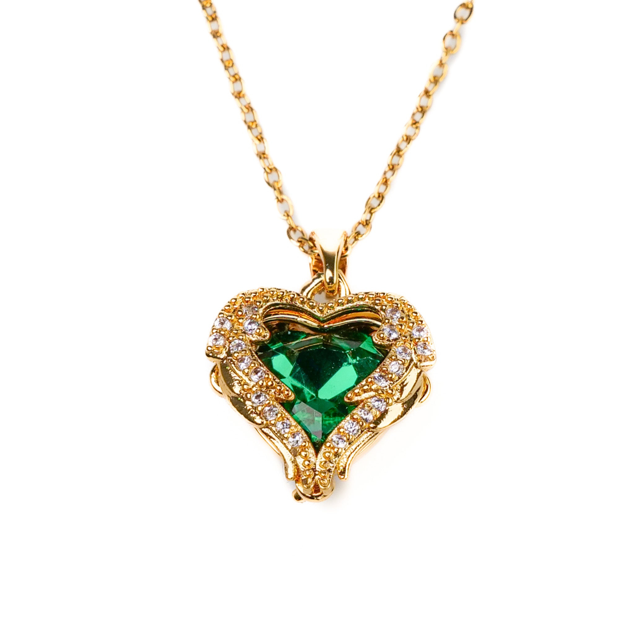 Gold Heart Green Chain Necklace – Chase Department Stores Ltd