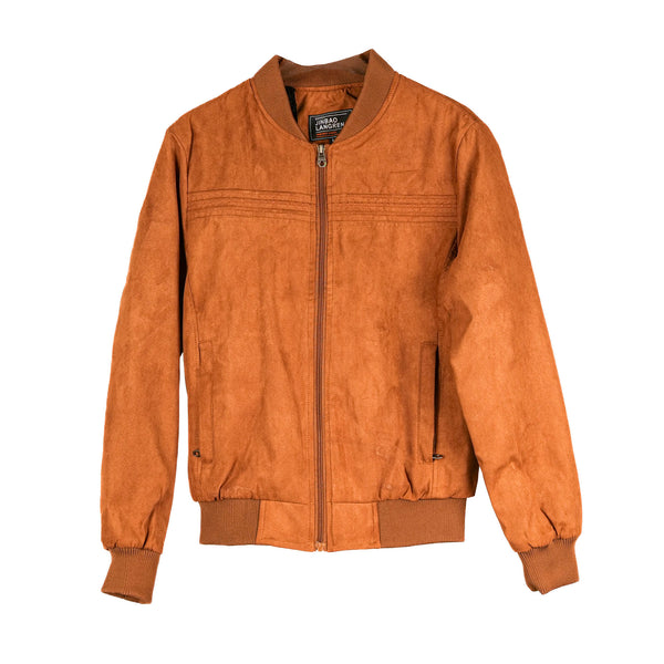 Mens Suede Bomber Varsity Jacket