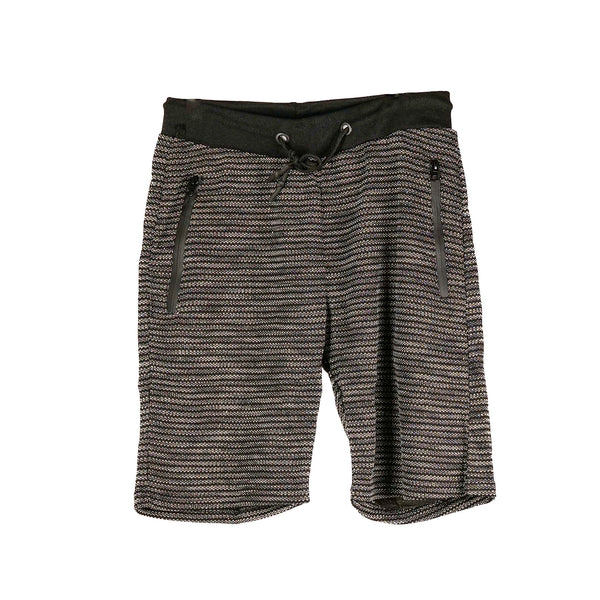 Polyester Brown Striped Shorts